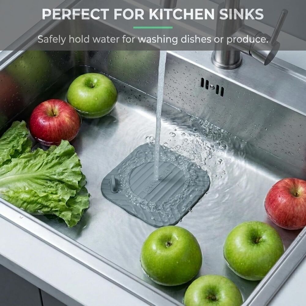 3 Pack Silicone Drain Stopper Covers Tub Sink Shower Suction Seal BPA Free